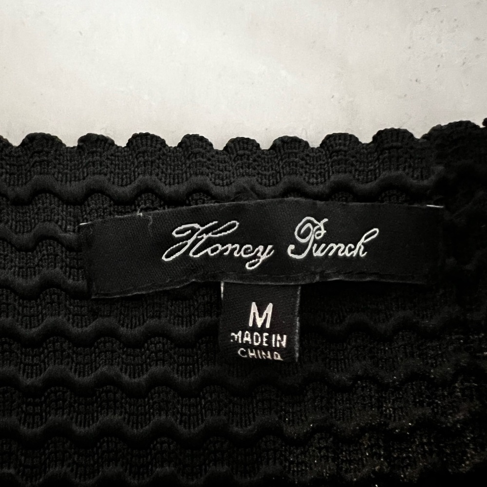 Dry Goods Honey Punch Skirt Black box pleated bandage texture skater skirt sz M - Picture 5 of 5